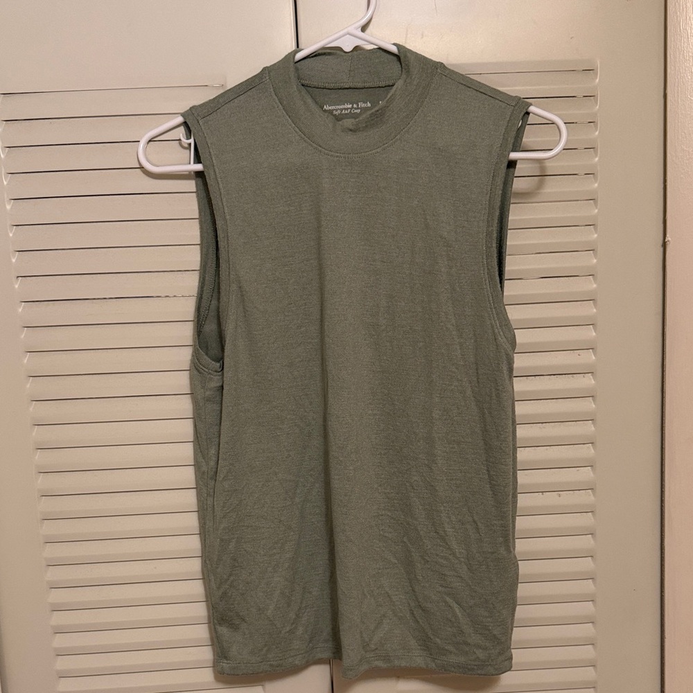 Soft A&F Cozy sleeveless mock neck top